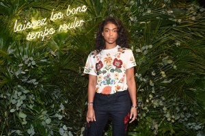 Lori Harvey in the Front Row at Kate Spade RTW Spring 2018