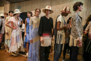 Backstage at Loewe RTW Spring 2018