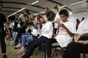 Backstage at Marco De Vincenzo RTW Spring 2018