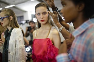 Backstage at Marco De Vincenzo RTW Spring 2018