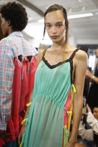 Backstage at Marco De Vincenzo RTW Spring 2018