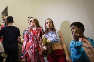 Backstage at Marco De Vincenzo RTW Spring 2018