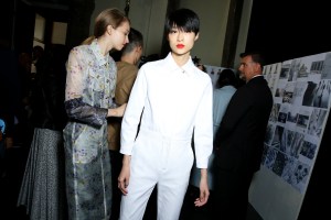 Backstage at Max Mara RTW Spring 2018