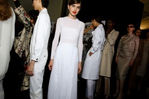 Backstage at Max Mara RTW Spring 2018