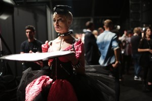 Backstage at Moschino RTW Spring 2018