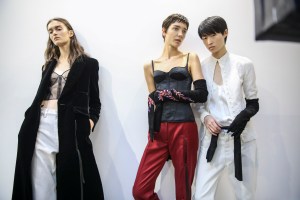 Backstage at Olivier Theyskens RTW Spring 2018