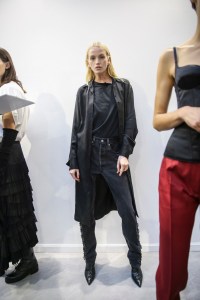 Backstage at Olivier Theyskens RTW Spring 2018