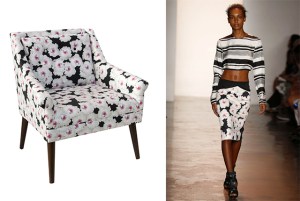 A print from Peter Som’s Spring 2014 collection and a chair from The Inside.