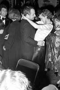 Loulou de La Falaise and Pierre Berg dance at a party in Paris for The Paris Party People.