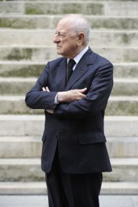Pierre Berge attends the funeral of Yves Saint Laurent at the Eglise Saint-Roch in Paris.