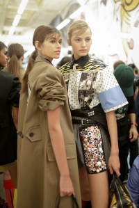 Backstage at Prada RTW Spring 2018