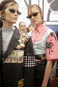 Backstage at Prada RTW Spring 2018