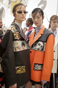 Backstage at Prada RTW Spring 2018