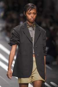 Model on the catwalkPrada show, Runway, Spring Summer 2018, Milan Fashion Week, Italy - 21 Sep 2017