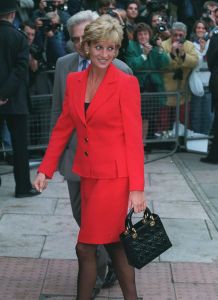 Princess Diana at Charity Appeal for London Lighthouse in 1996 with a Lady Dior bag.