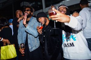 Maxwell Osborne, Alamo, Shelley Marshaun Massenburg-SmithMoet & Chandon by Public School launch celebration, Fulton Market, New York, USA - 10 Sep 2017