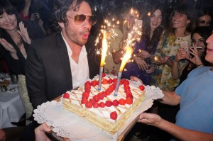 Olivier Zahm with cakePurple Dinner, Spring Summer 2018, Paris Fashion Week, France - 25 Sep 2017