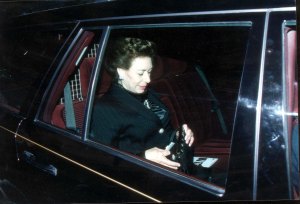 Princess Margaret In Back Of Car 1996.Princess Margaret In Back Of Car 1996.