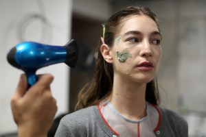Model backstageEckhaus Latta show, Backstage, Spring Summer 2018, New York Fashion Week, USA - 09 Sep 2017