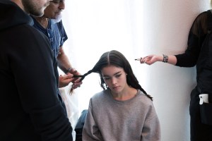 Backstage at Sandy Liang RTW Spring 2018