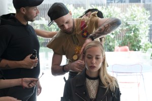 Backstage at Sandy Liang RTW Spring 2018