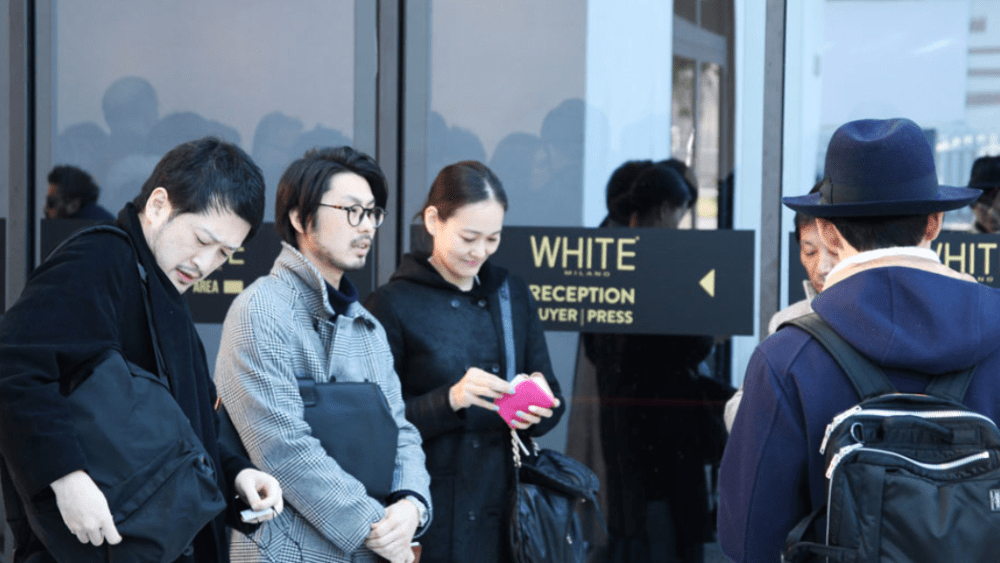 White trade show in Milan.