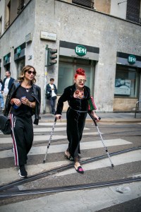Street style at Milan Fashion Week Women's Spring 2018