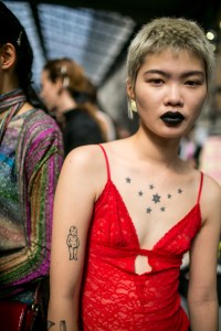 Street style at Milan Fashion Week Women's Spring 2018