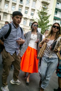 Street style at Milan Fashion Week Women's Spring 2018