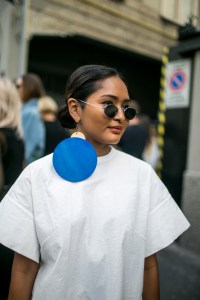Street style at Milan Fashion Week Women's Spring 2018