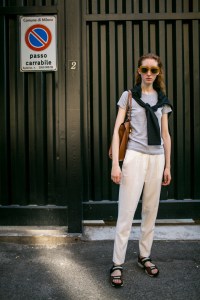 Street style at Milan Fashion Week Women's Spring 2018