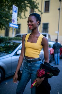 Street style at Milan Fashion Week Women's Spring 2018