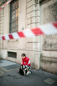 Street style at Milan Fashion Week Women's Spring 2018