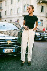 Street style at Milan Fashion Week Women's Spring 2018