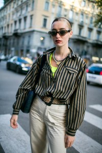Street style at Milan Fashion Week Women's Spring 2018