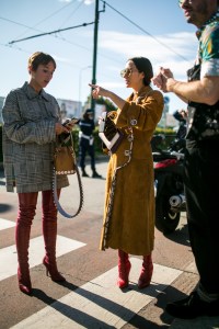 Street style at Milan Fashion Week Women's Spring 2018
