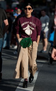 Street style at New York Fashion Week spring 2018.