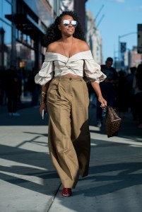 Street style at New York Fashion Week spring 2018.