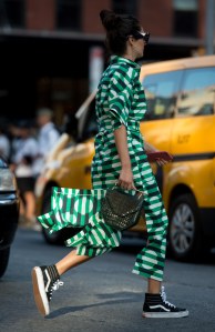 Street style at New York Fashion Week spring 2018.
