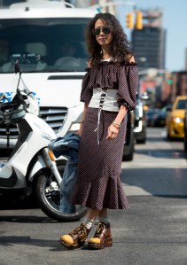 Street style at New York Fashion Week spring 2018.