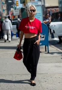 Street style at New York Fashion Week spring 2018.
