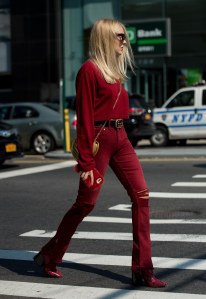 Street style at New York Fashion Week spring 2018.