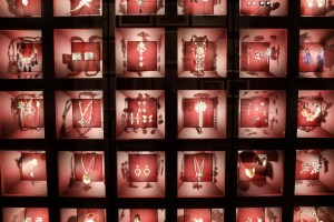 The accessories wall at the YSL museum