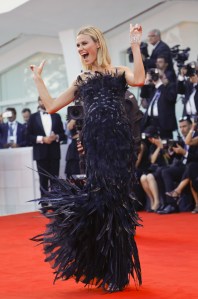Model Renata Kuerten arrived on the red carpet of the premiere of the film "Downsizing" which opened the 74th edition of the Venice Film Festival in Venice