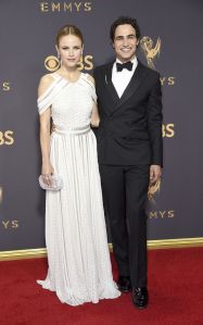 Halston Sage Zac Posen. Halston Sage, left, and Zac Posen arrive at the 69th Primetime Emmy Awards, at the Microsoft Theater in Los Angeles2017 Primetime Emmy Awards - Arrivals, Los Angeles, USA - 17 Sep 2017