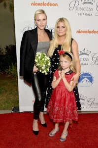 pHOLLYWOOD, CA - OCTOBER 24:  (L-R) Her Serene Highness Princess Charlene of Monaco, Jessica Simpson and daughter Maxwell Johnson attend the 2017 Princess Grace Awards Gala Kick Off Event with a special tribute to Stephen Hillenberg at Paramount Studios on October 24, 2017 in Hollywood, California.  (Photo by Matt Winkelmeyer/Getty Images for Princess Grace Foundation - USA)