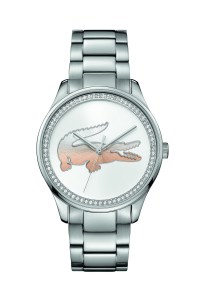 A Lacoste watch with Swarovski crystals.