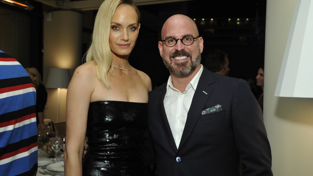 Amber Valletta and Andres Sosa at The Outnet dinner in Beverly Hills