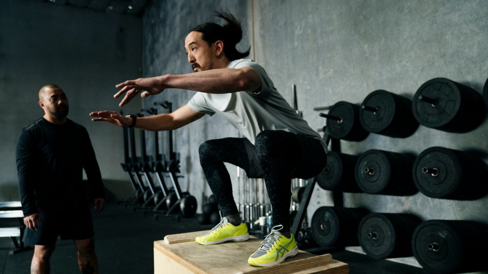 Steve Aoki in his Asics.