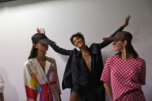 Backstage at Akris RTW Spring 2018